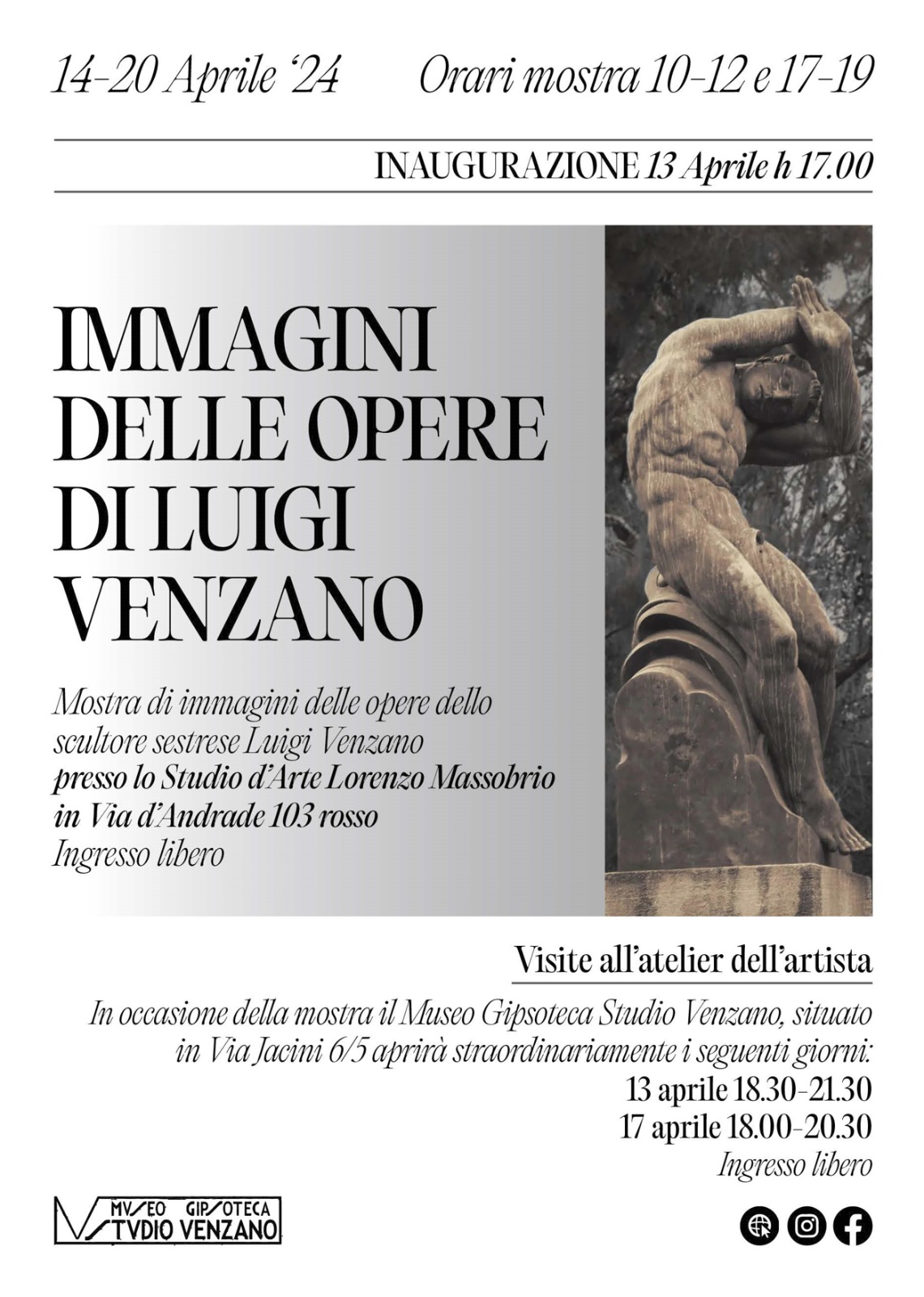 Mostra “Immagini delle opere di Luigi Venzano”, 13-20 aprile 2024